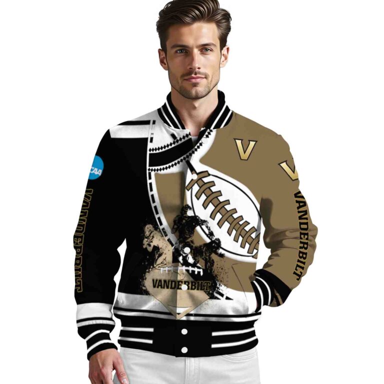 vanderbilt commodores baseball stitching gold white jacket high quality