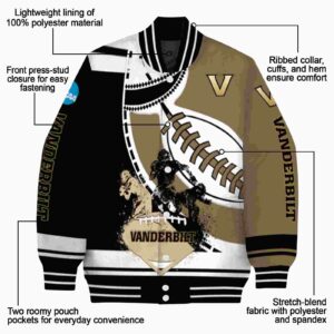 vanderbilt commodores baseball stitching gold white jacket new arrival