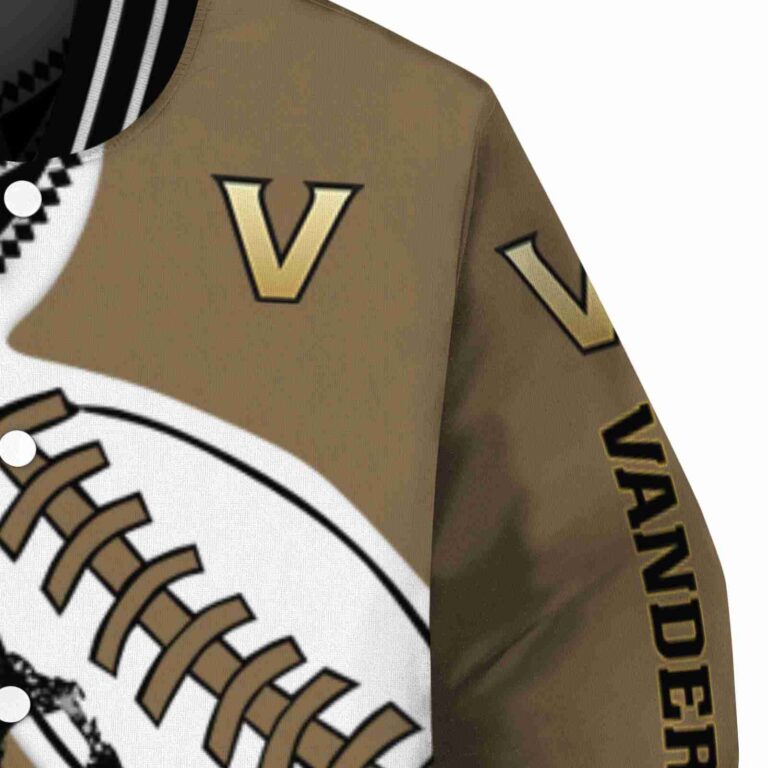 vanderbilt commodores baseball stitching gold white jacket premium grade
