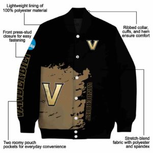 vanderbilt commodores hexagonal pattern black jacket new arrival