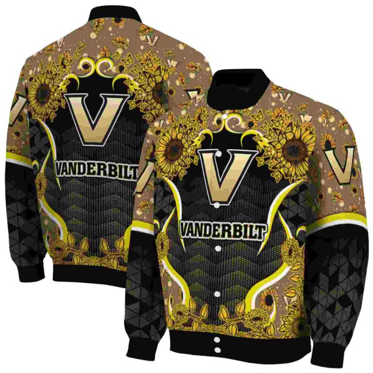 vanderbilt commodores sunflower bloom black yellow jacket fashion forward