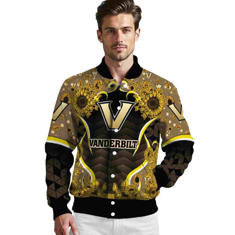 vanderbilt commodores sunflower bloom black yellow jacket high quality