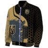 vegas golden knights hexagonal pattern tan black jacket best selling