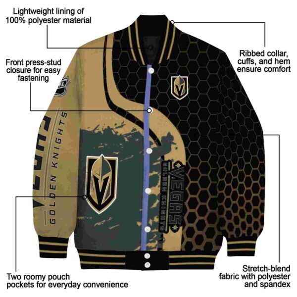 vegas golden knights hexagonal pattern tan black jacket new arrival