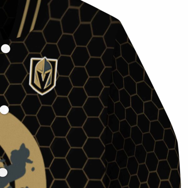 vegas golden knights hexagonal pattern tan black jacket premium grade