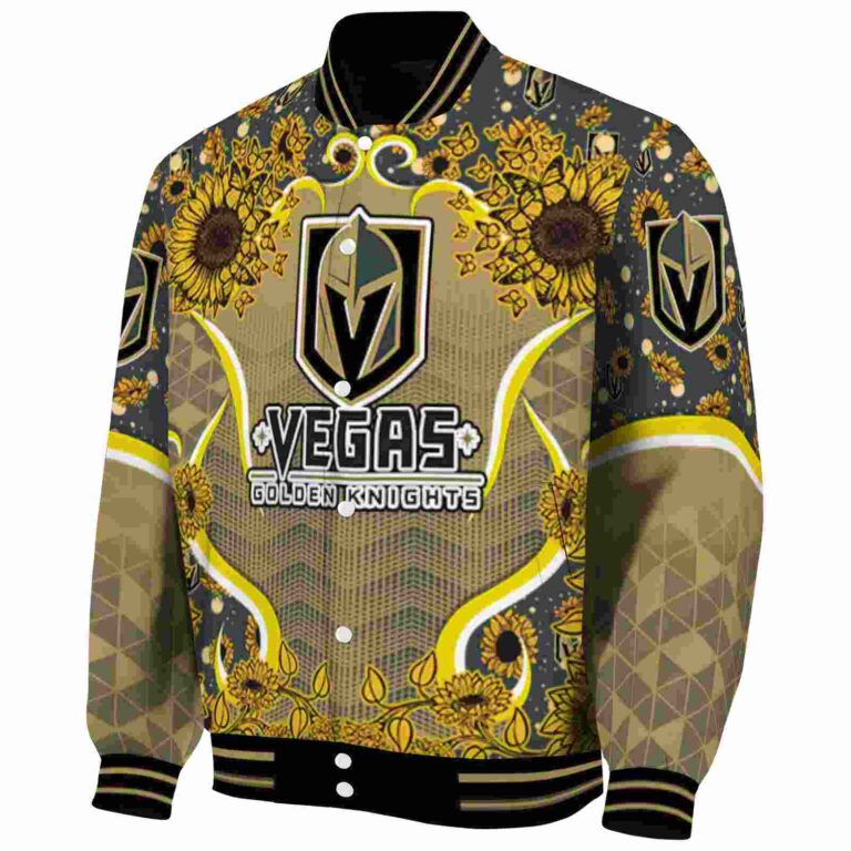 vegas golden knights sunflower bloom tan yellow jacket best selling