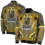 vegas golden knights sunflower bloom tan yellow jacket best selling
