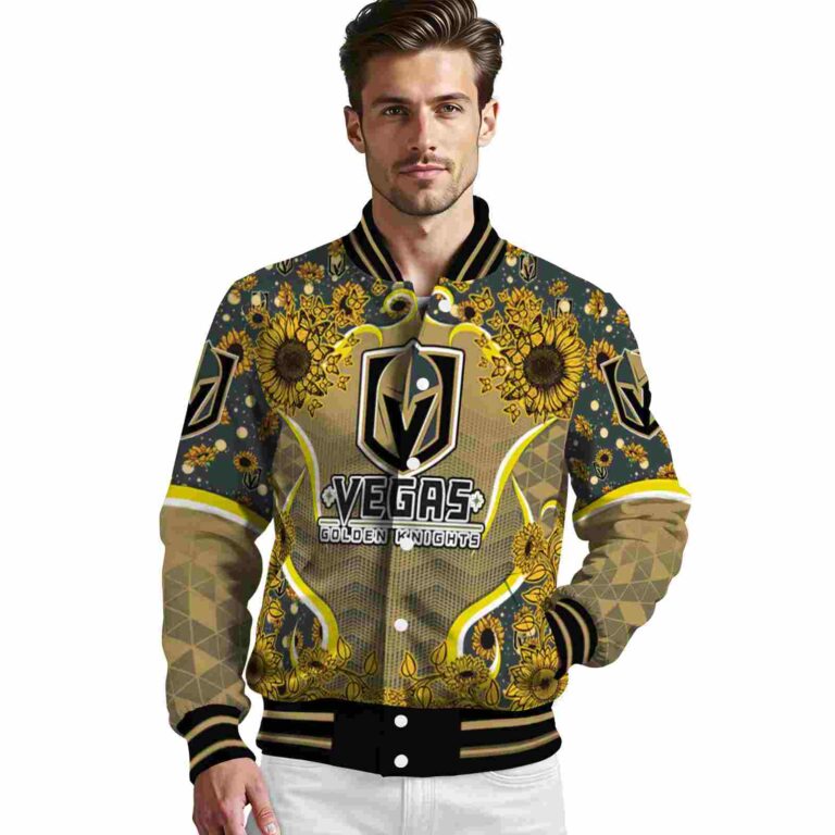 vegas golden knights sunflower bloom tan yellow jacket high quality