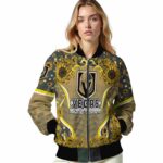 vegas golden knights sunflower bloom tan yellow jacket best selling