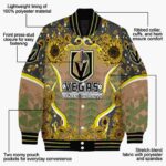 vegas golden knights sunflower bloom tan yellow jacket best selling