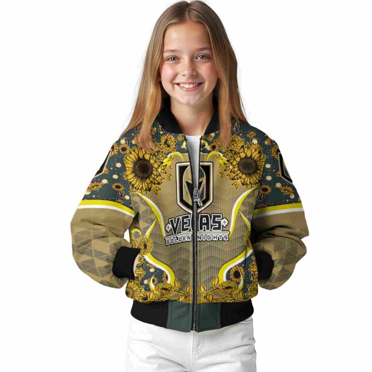 vegas golden knights sunflower bloom tan yellow jacket top rated