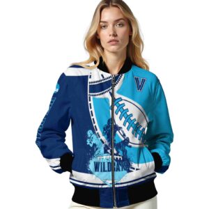 villanova wildcats baseball stitching light blue white jacket latest model