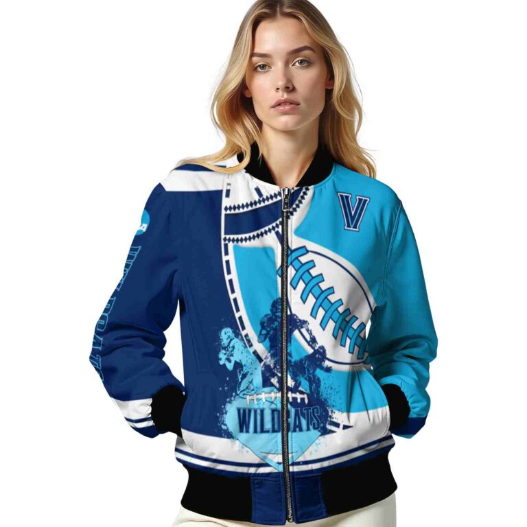 villanova wildcats baseball stitching light blue white jacket latest model