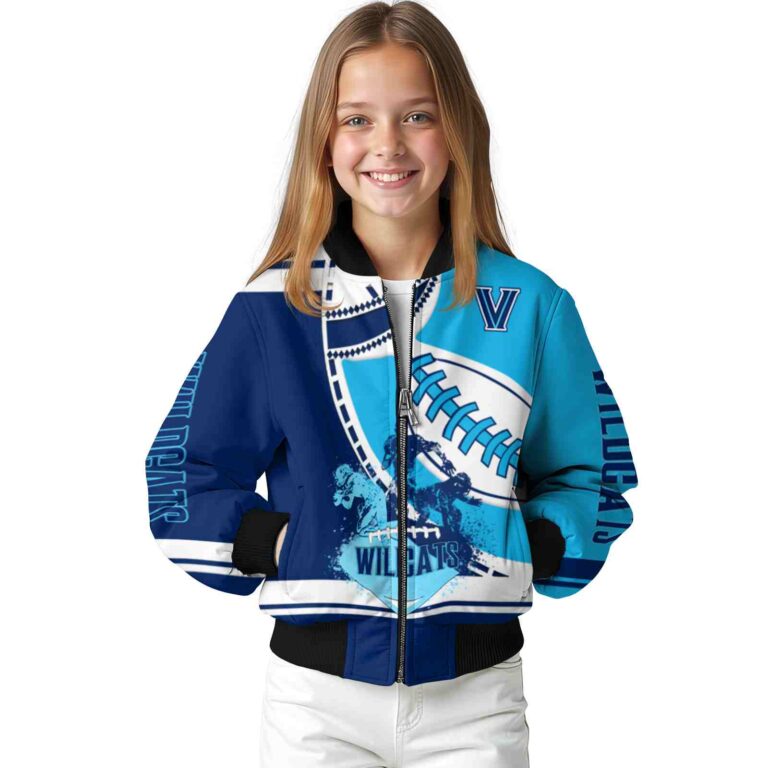 villanova wildcats baseball stitching light blue white jacket top rated