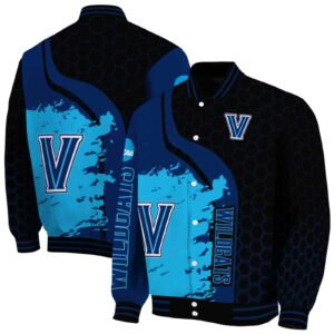 villanova wildcats hexagonal pattern navy black jacket fashion forward