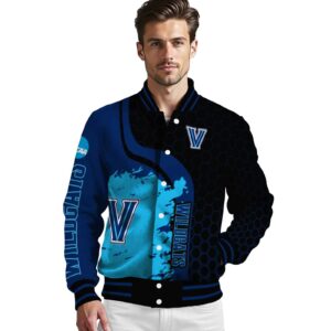 villanova wildcats hexagonal pattern navy black jacket high quality