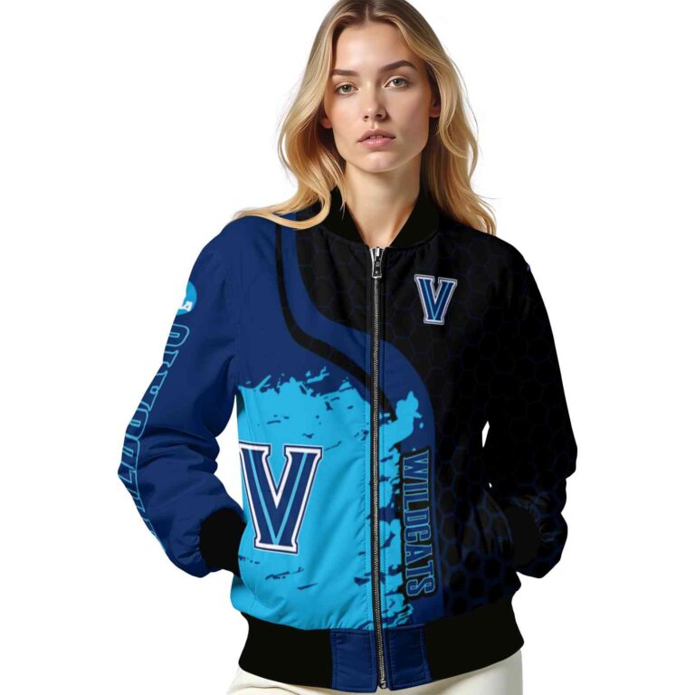villanova wildcats hexagonal pattern navy black jacket latest model