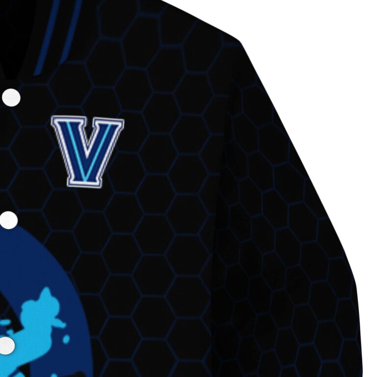 villanova wildcats hexagonal pattern navy black jacket premium grade