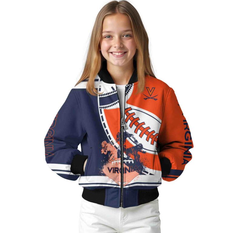 virginia cavaliers baseball stitching orange white jacket top rated