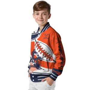 virginia cavaliers baseball stitching orange white jacket trendy