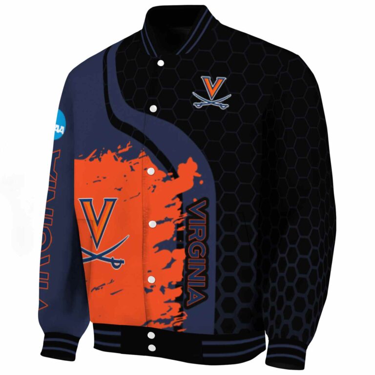 virginia cavaliers hexagonal pattern blue black jacket best selling