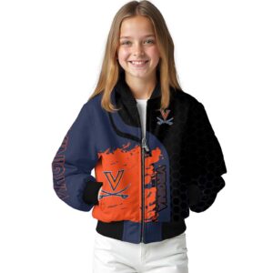 virginia cavaliers hexagonal pattern blue black jacket top rated