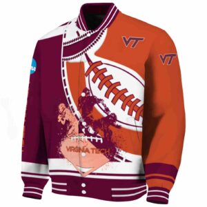 virginia tech hokies baseball stitching orange white jacket best selling