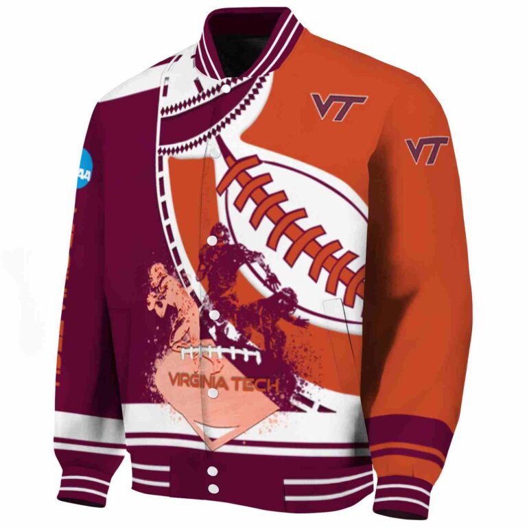 virginia tech hokies baseball stitching orange white jacket best selling