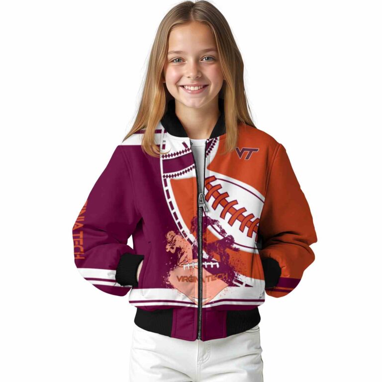 virginia tech hokies baseball stitching orange white jacket top rated