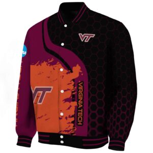 virginia tech hokies hexagonal pattern maroon black jacket best selling