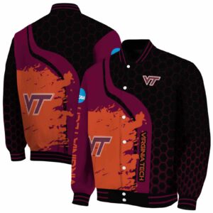 virginia tech hokies hexagonal pattern maroon black jacket fashion forward