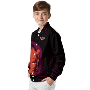 virginia tech hokies hexagonal pattern maroon black jacket trendy