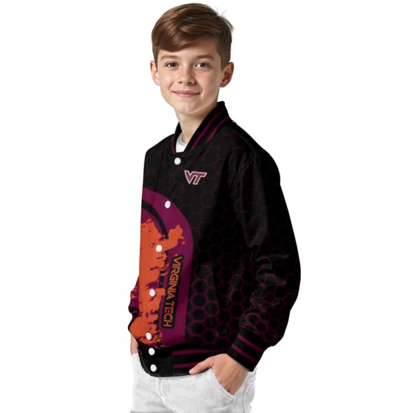virginia tech hokies hexagonal pattern maroon black jacket trendy