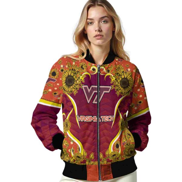 virginia tech hokies sunflower bloom maroon yellow jacket latest model