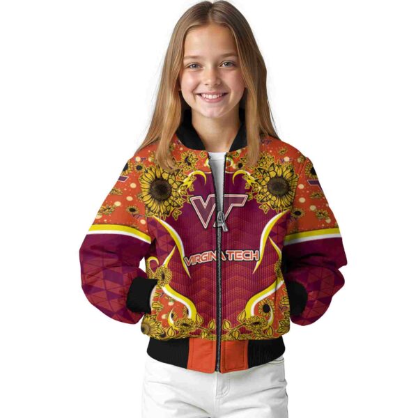 virginia tech hokies sunflower bloom maroon yellow jacket top rated