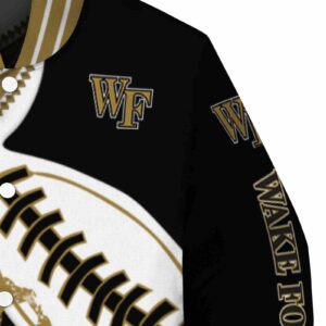 wake forest demon deacons baseball stitching black white jacket premium grade