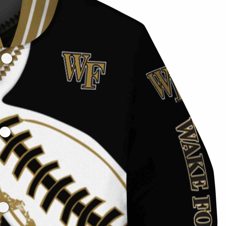 wake forest demon deacons baseball stitching black white jacket premium grade