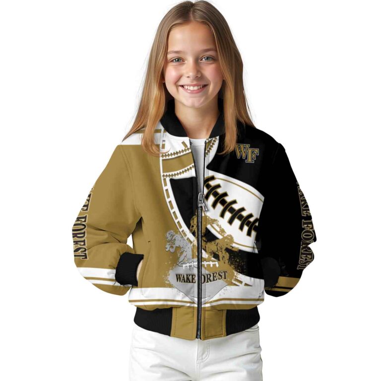 wake forest demon deacons baseball stitching black white jacket top rated