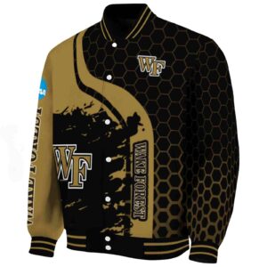 wake forest demon deacons hexagonal pattern gold black jacket best selling