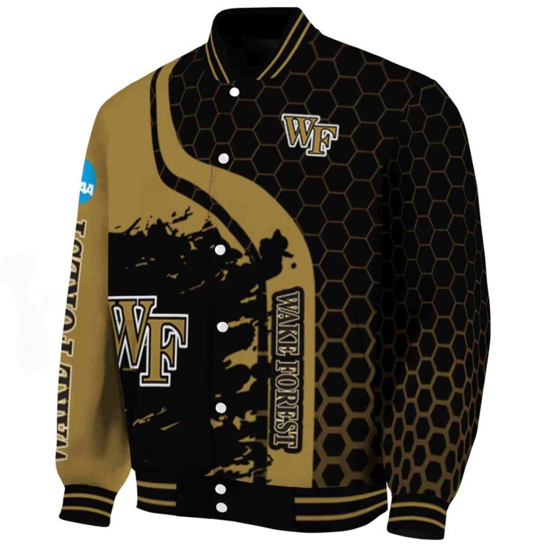 wake forest demon deacons hexagonal pattern gold black jacket best selling