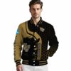 wake forest demon deacons hexagonal pattern gold black jacket high quality