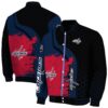 washington capitals hexagonal pattern blue black jacket fashion forward