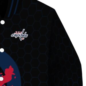 washington capitals hexagonal pattern blue black jacket premium grade