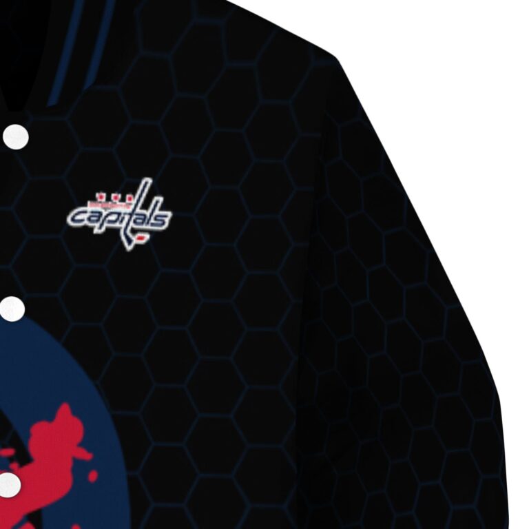 washington capitals hexagonal pattern blue black jacket premium grade