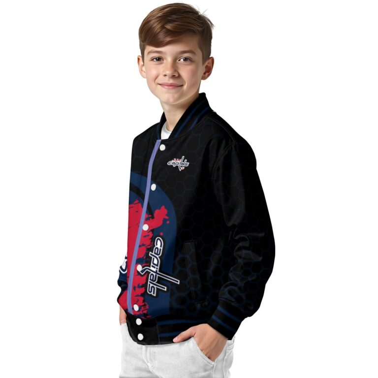 washington capitals hexagonal pattern blue black jacket trendy