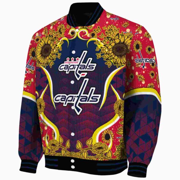washington capitals sunflower bloom blue yellow jacket best selling