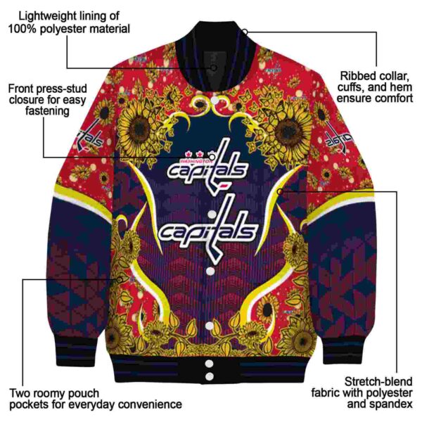 washington capitals sunflower bloom blue yellow jacket new arrival