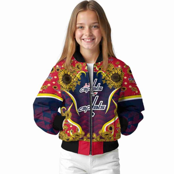 washington capitals sunflower bloom blue yellow jacket top rated