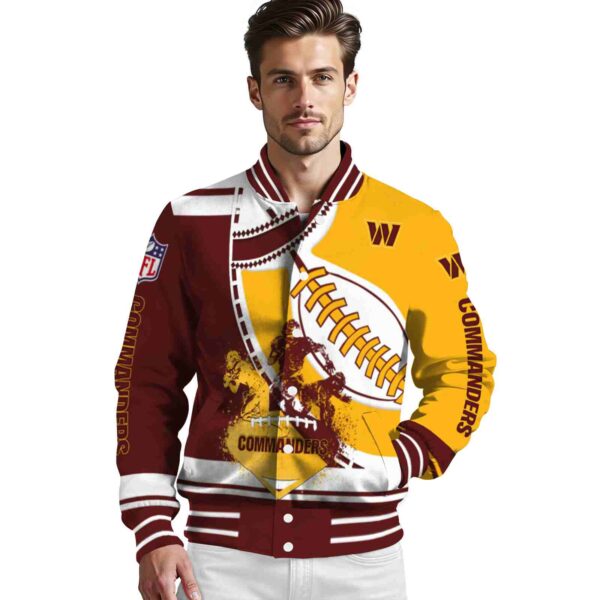 washington commanders baseball stitching gold white jacket high quality
