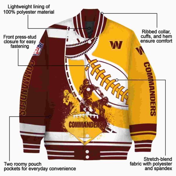 washington commanders baseball stitching gold white jacket new arrival